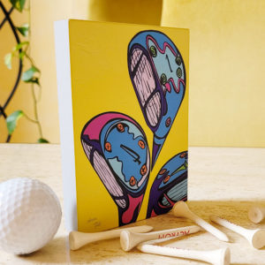 toile-bois-golf-clubs-golf-art-time